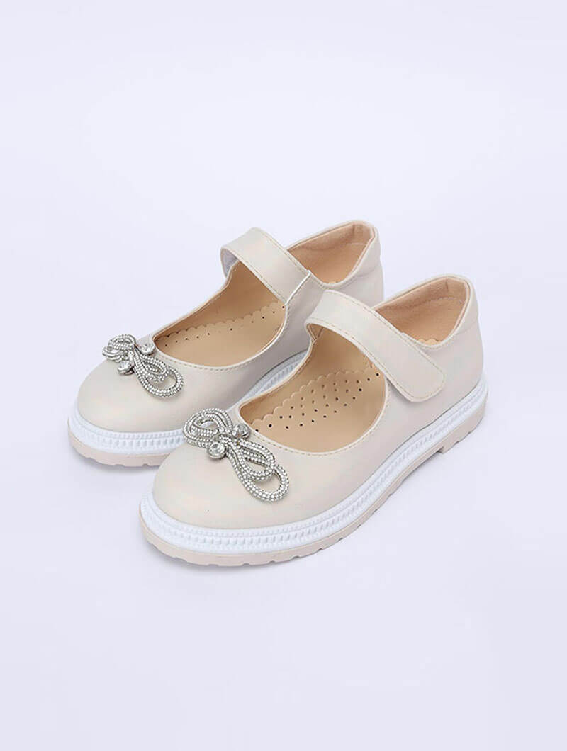 Ballerines avec nœud en strass